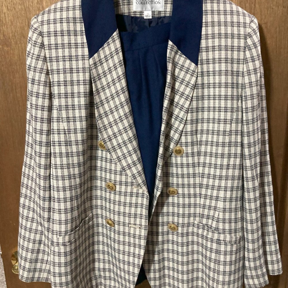 Blue and white Blazer and skirt